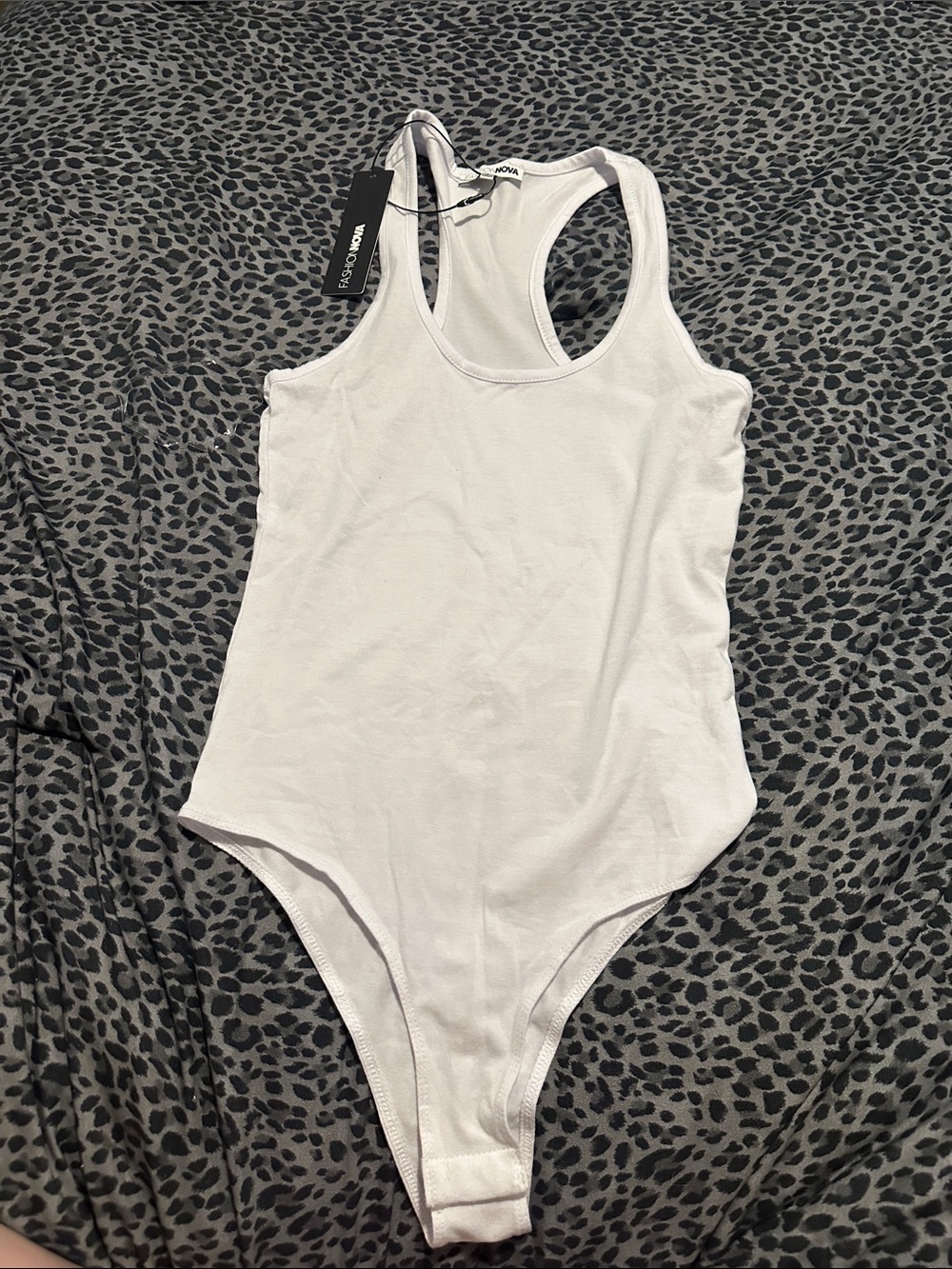 White Racerback Women’s One-Piece Bodysuit